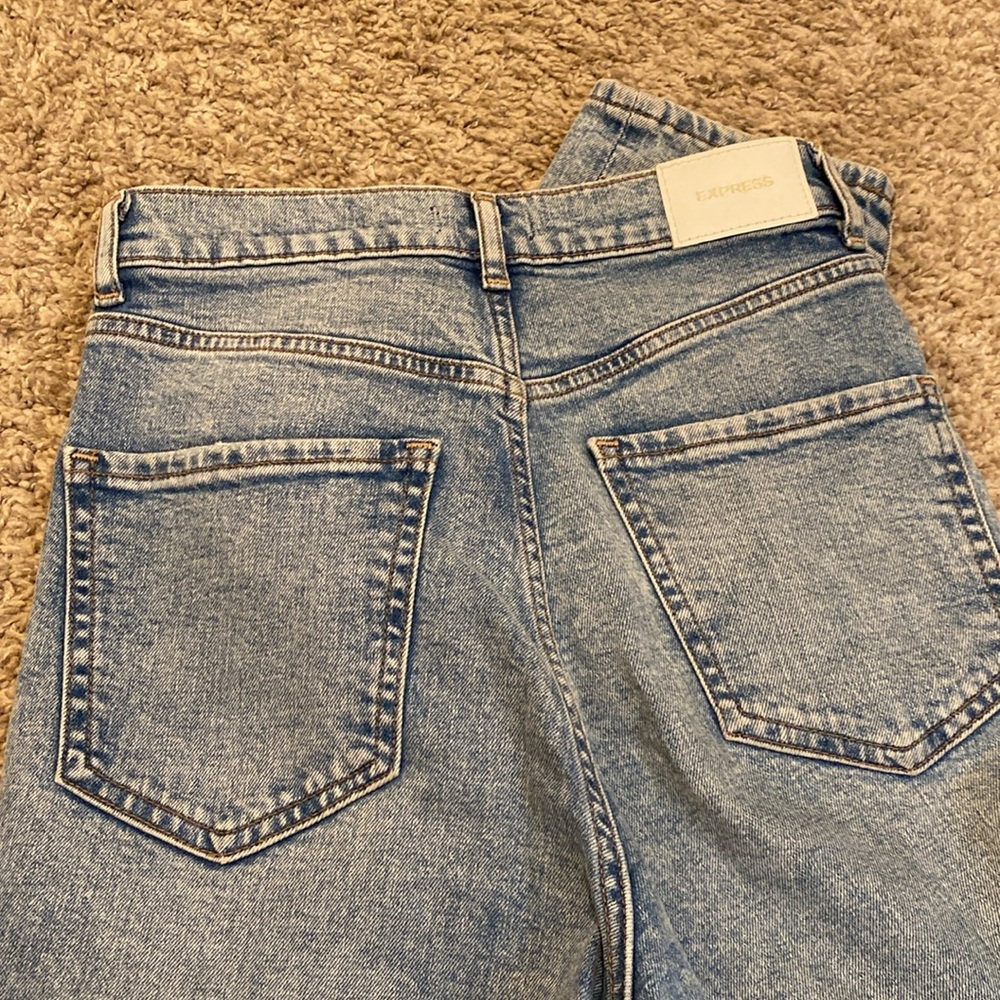 Express Womens Ripped Jeans 0 Regular Blue